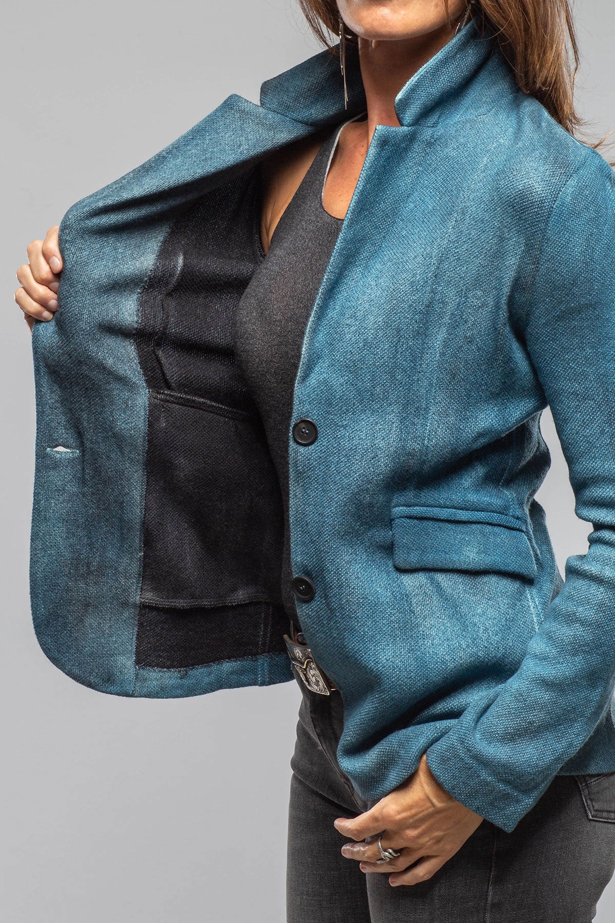 Avant Toi Borgo Painted Blazer In Dark Water Ladies - Tailored - Jackets