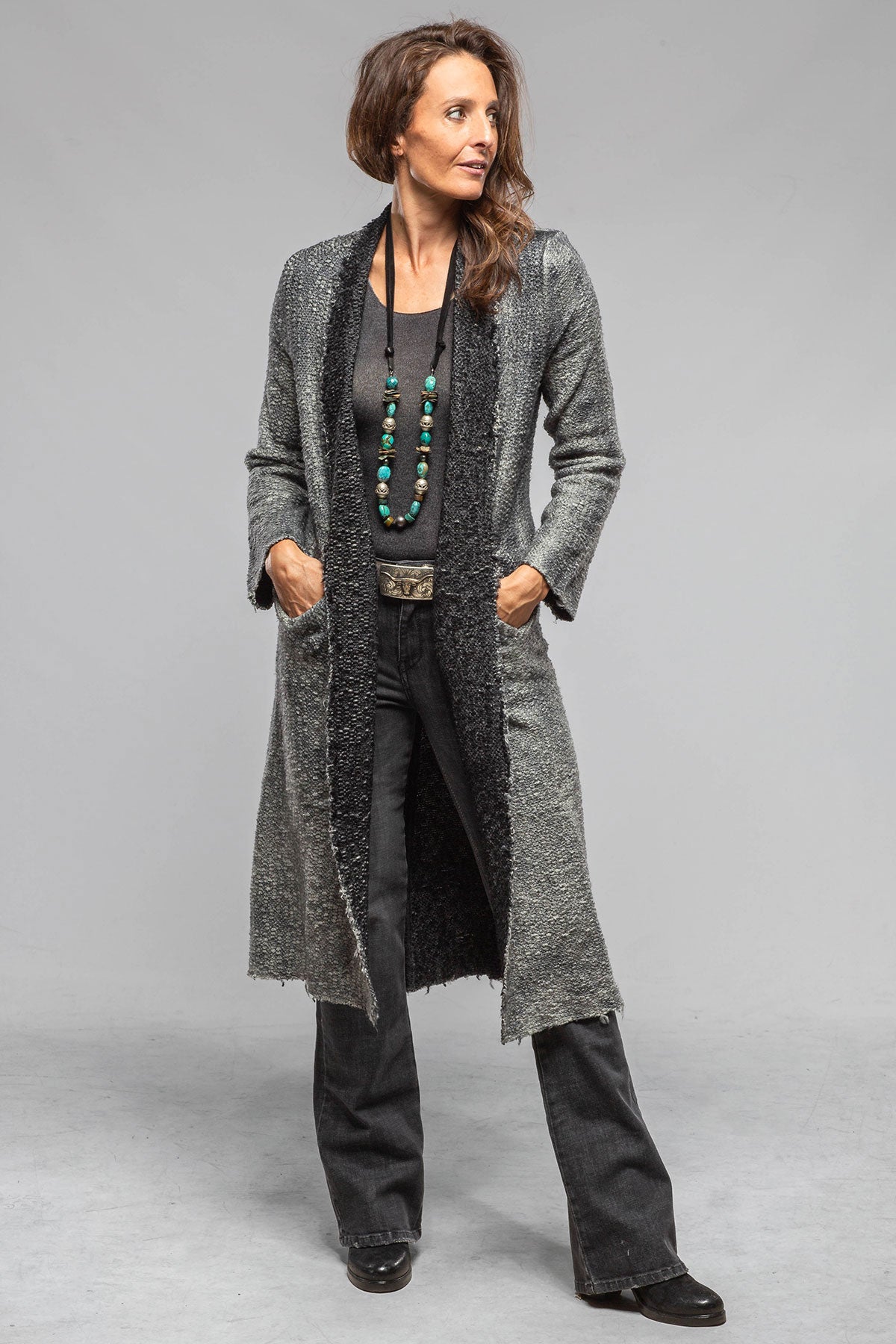 Avant Toi Calla Boucle Sweater Coat In Husky Ladies - Sweaters