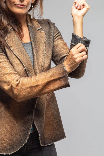 Avant Toi Davi Raw Edge Painted Blazer In Antelope Ladies - Tailored - Jackets