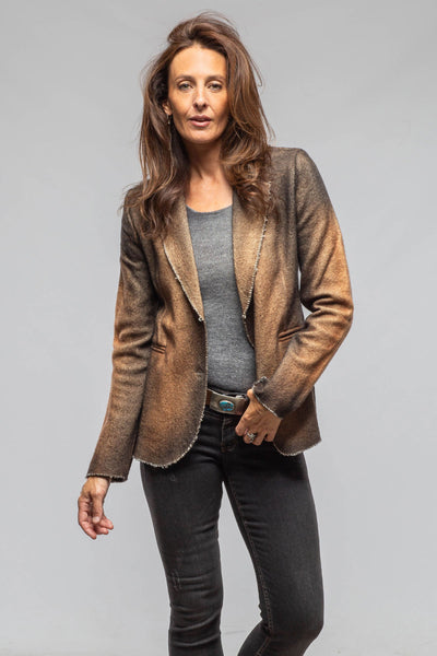 Avant Toi Davi Raw Edge Painted Blazer In Antelope Ladies - Tailored - Jackets