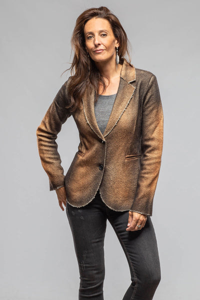 Avant Toi Davi Raw Edge Painted Blazer In Antelope Ladies - Tailored - Jackets