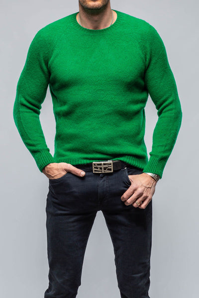 Avant Toi Henry Crew Neck Cashmere Sweater In Apple Green Mens - Sweaters