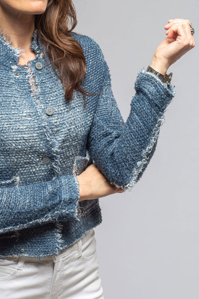 Avant Toi | Olette Stitch Knit Jacket In Titanium | Ladies - Sweaters 