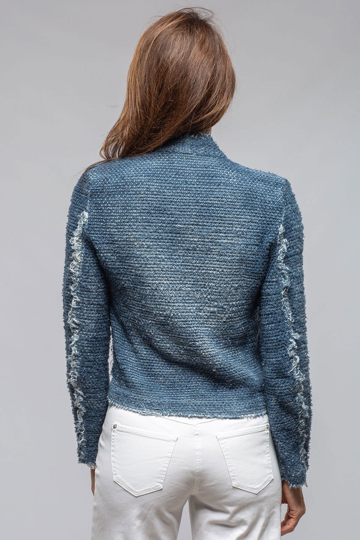 Avant Toi | Olette Stitch Knit Jacket In Titanium | Ladies - Sweaters 