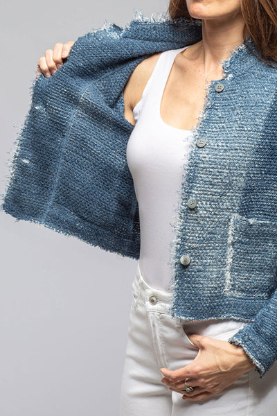 Avant Toi | Olette Stitch Knit Jacket In Titanium | Ladies - Sweaters 