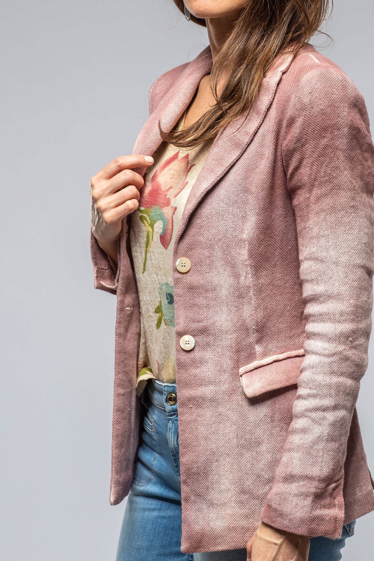 Avant Toi Pami Washed Hand Painted Blazer  In English Rose Ladies - Tailored - Jackets