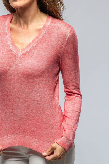 Avant Toi Pari V-Neck Sweater In Persimmons Ladies - Sweaters