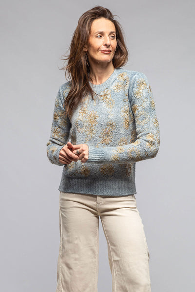 Rafaella Embroidered Sweater In Titanium | Ladies - Sweaters | Avant Toi