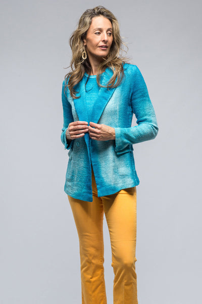 Roberta Dbl Brstd Shaded Jacket In Turquoise | Ladies - Tailored - Jackets | Avant Toi
