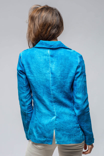 Avant Toi Santorini Hemp Unlined Blazer In Mediterranean Blue Ladies - Tailored - Jackets
