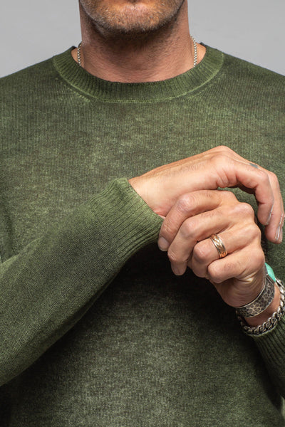 Avant Toi Sundust Cashmere Crew Sweater In Forest Mens - Sweaters