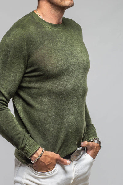 Avant Toi Sundust Cashmere Crew Sweater In Forest Mens - Sweaters
