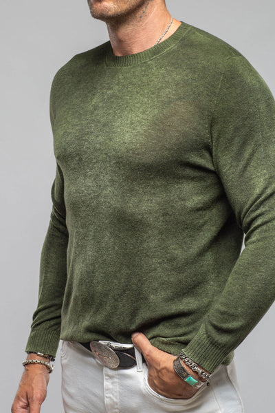 Avant Toi Sundust Cashmere Crew Sweater In Forest Mens - Sweaters