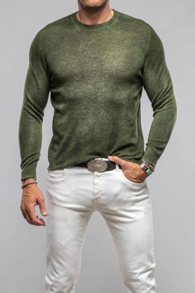 Avant Toi Sundust Cashmere Crew Sweater In Forest Mens - Sweaters