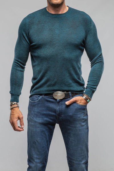 Avant Toi Sundust Cashmere Crew Sweater In Laguna Mens - Sweaters