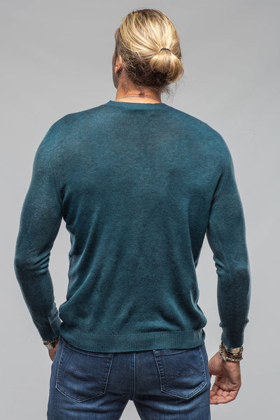 Avant Toi Sundust Cashmere Crew Sweater In Laguna Mens - Sweaters