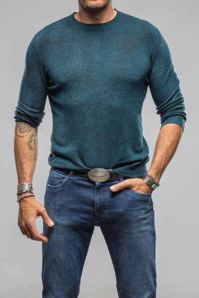Avant Toi Sundust Cashmere Crew Sweater In Laguna Mens - Sweaters