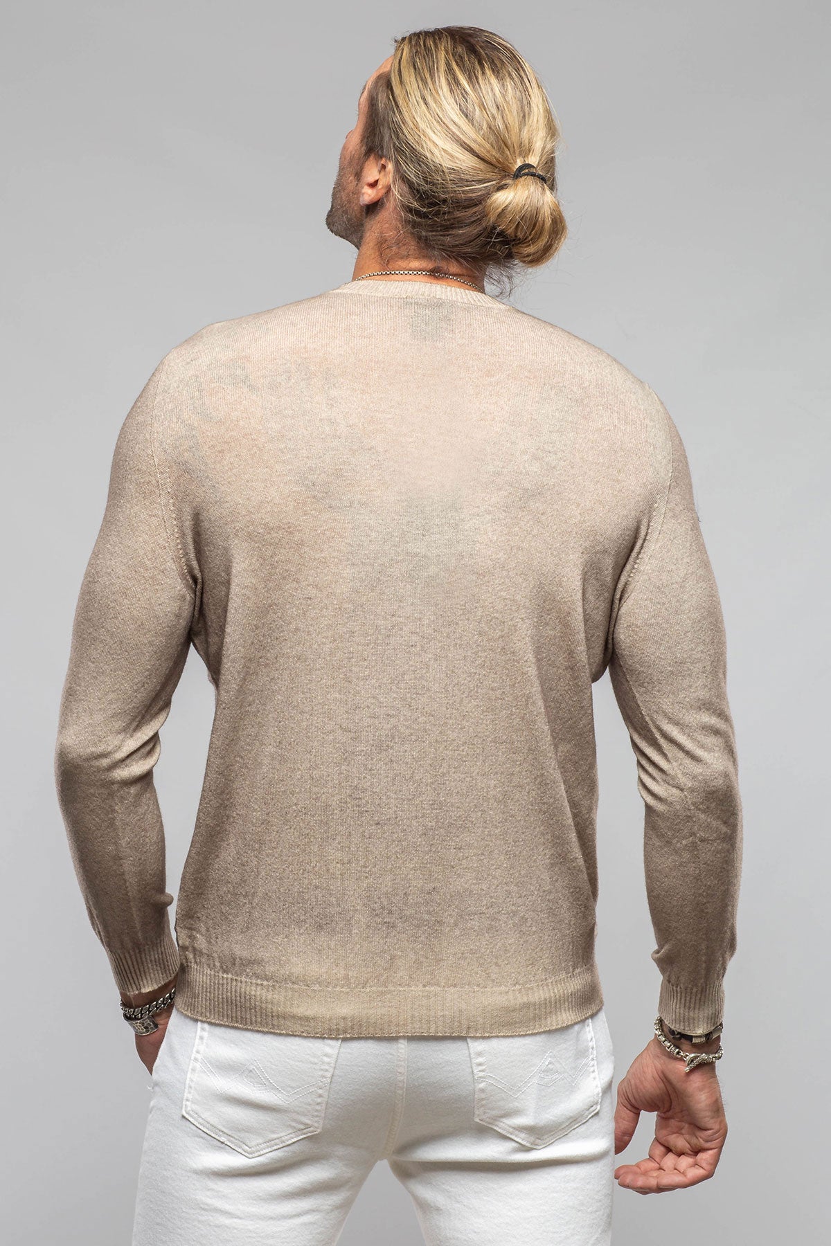 Avant Toi Sundust Cashmere Crew Sweater In Taupe Mens - Sweaters