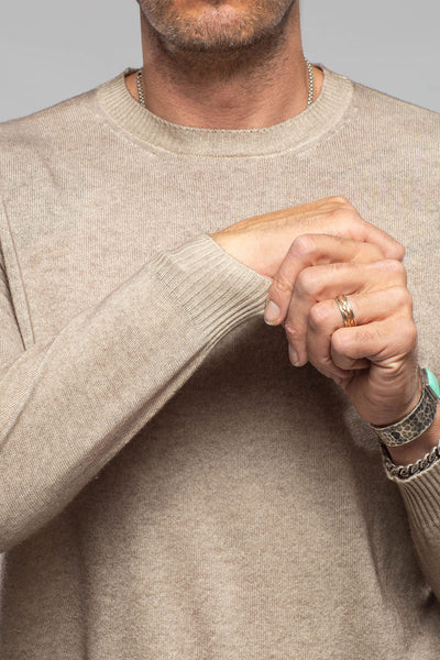 Avant Toi Sundust Cashmere Crew Sweater In Taupe Mens - Sweaters