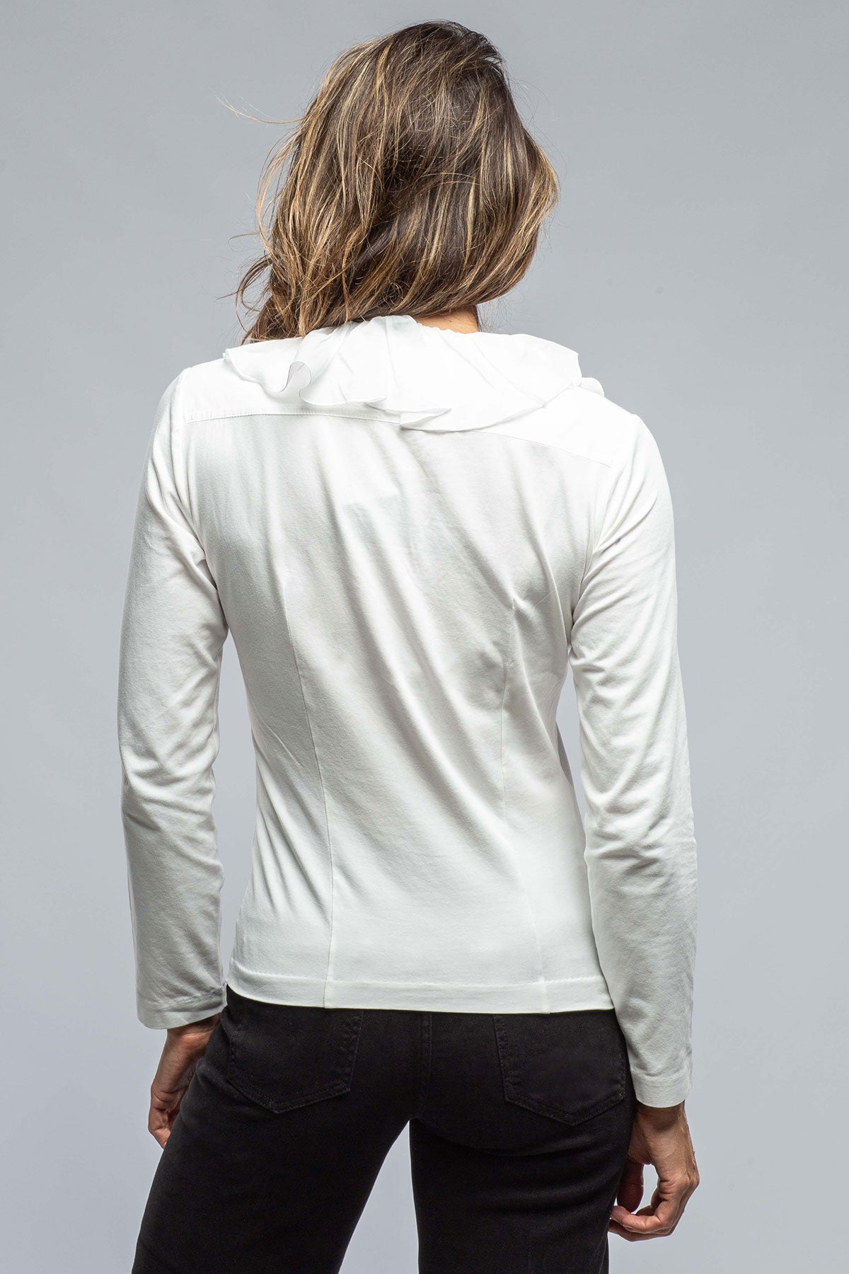 Monica V-Neck Ruffle Front Blouse In Cream | Ladies - Blouses | European Culture