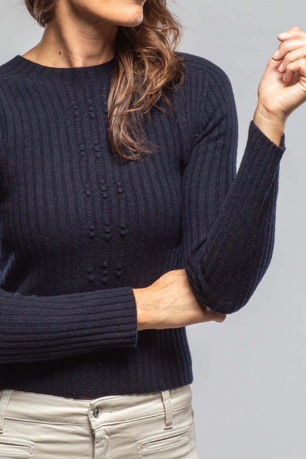 Axel's Country Collection | Kerry L/S Ribbed Top In Notte | Ladies - Tops 