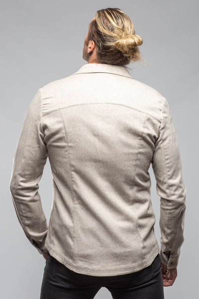 Axel's Florence Collection | Ashford Lux Cashmere Silk Snap Shirt In Taupe | Mens - Outerwear - Overshirts 