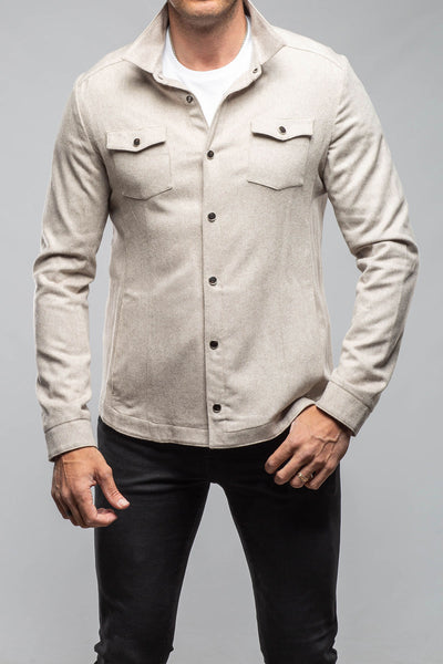 Axel's Florence Collection | Ashford Lux Cashmere Silk Snap Shirt In Taupe | Mens - Outerwear - Overshirts 