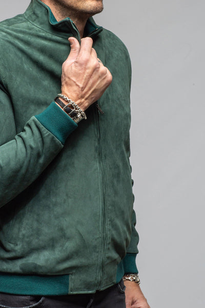 Axel's Florence Collection Barnes Suede Baseball Jacket Samples - Mens - Outerwear - Leather