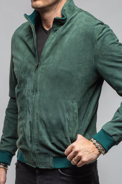 Axel's Florence Collection Barnes Suede Baseball Jacket Samples - Mens - Outerwear - Leather