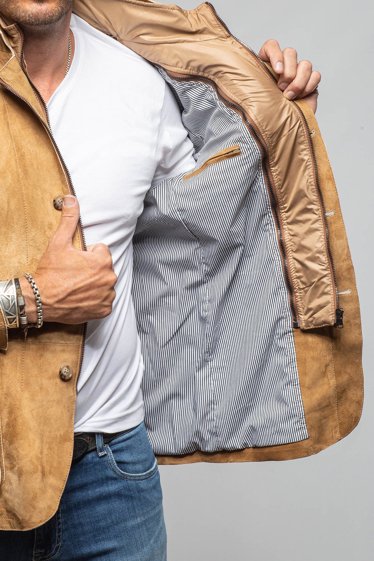 Axel's Florence Collection Belton Suede Coat Samples - Mens - Outerwear - Leather