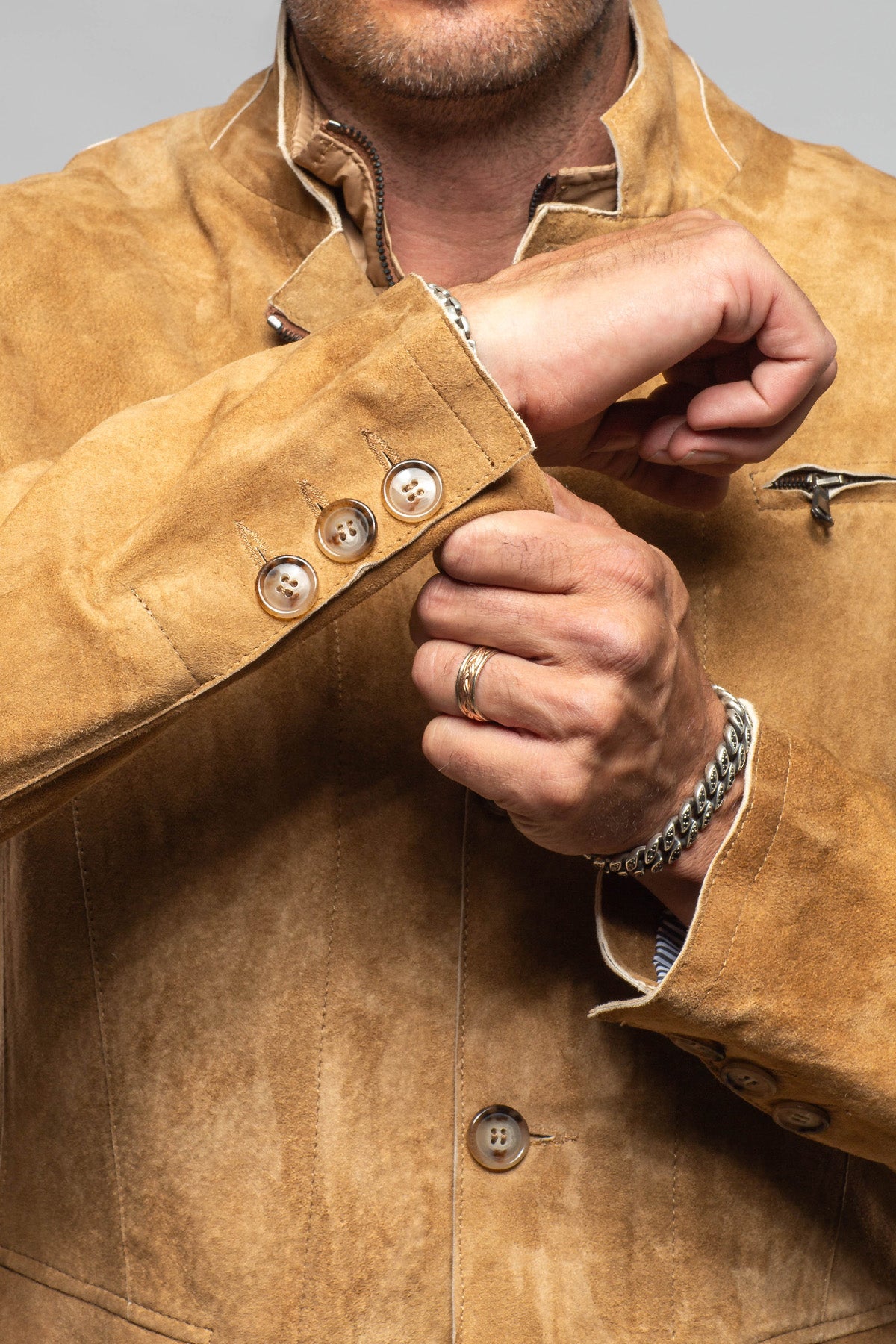 Axel's Florence Collection Belton Suede Coat Samples - Mens - Outerwear - Leather