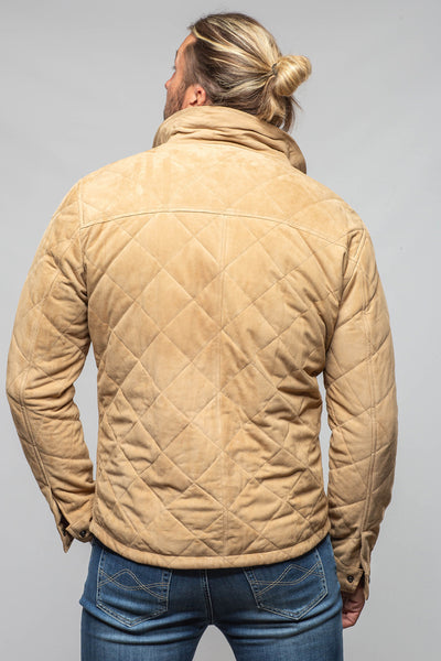 Axel's Florence Collection Berlino Quilted Jacket In Tan Samples - Mens - Outerwear - Leather