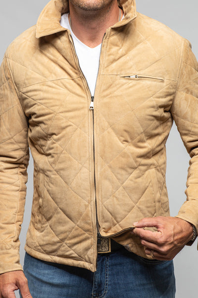 Axel's Florence Collection Berlino Quilted Jacket In Tan Samples - Mens - Outerwear - Leather