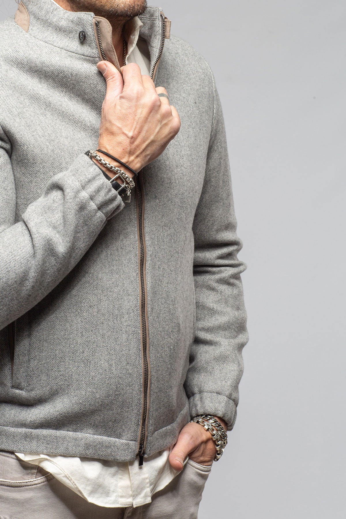 Axel's Florence Collection Bernal Virgin Wool Shirt Jacket Samples - Mens - Outerwear - Leather