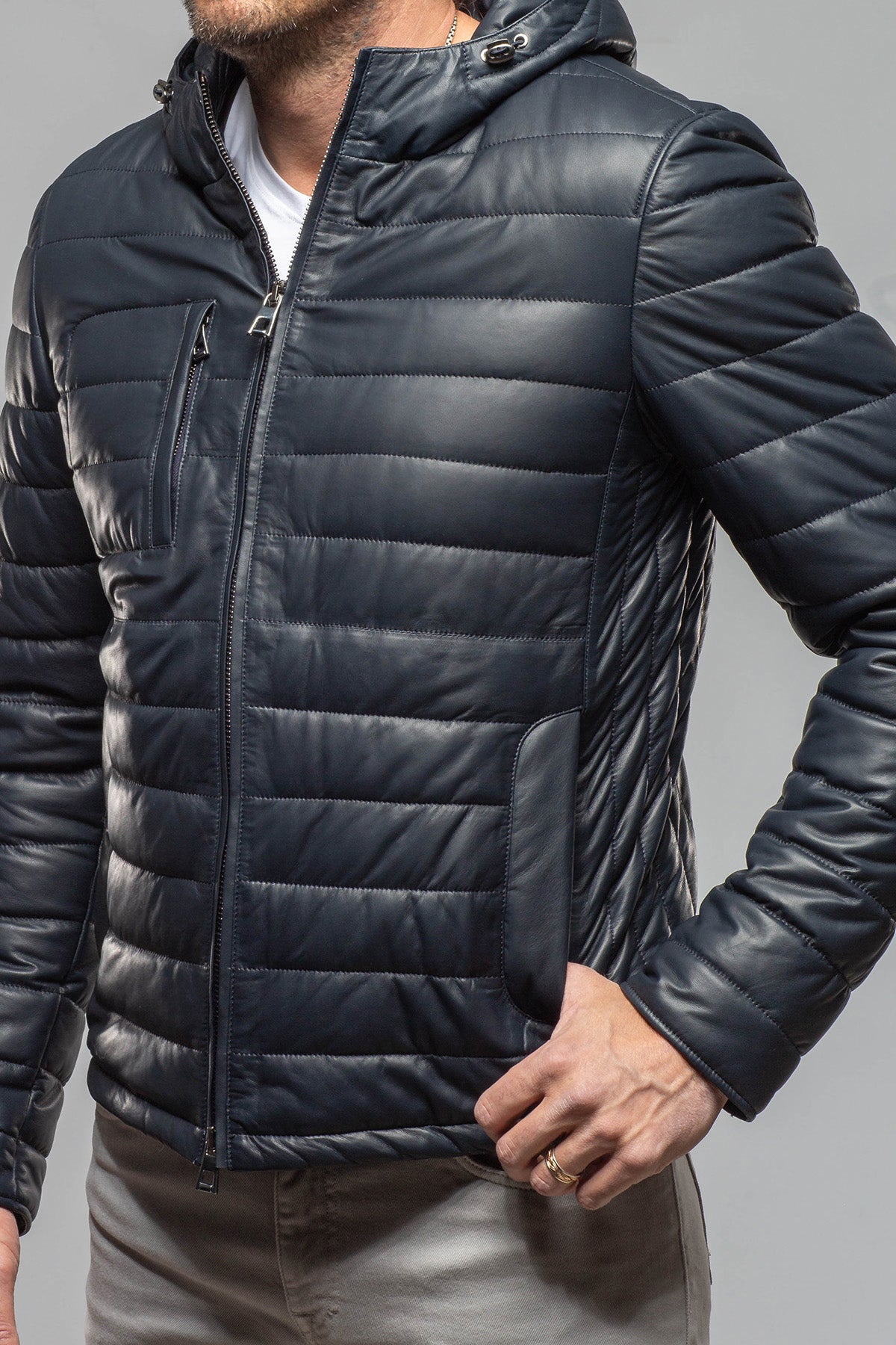 Axel's Florence Collection Braxton Nappa Puffer Samples - Mens - Outerwear - Leather