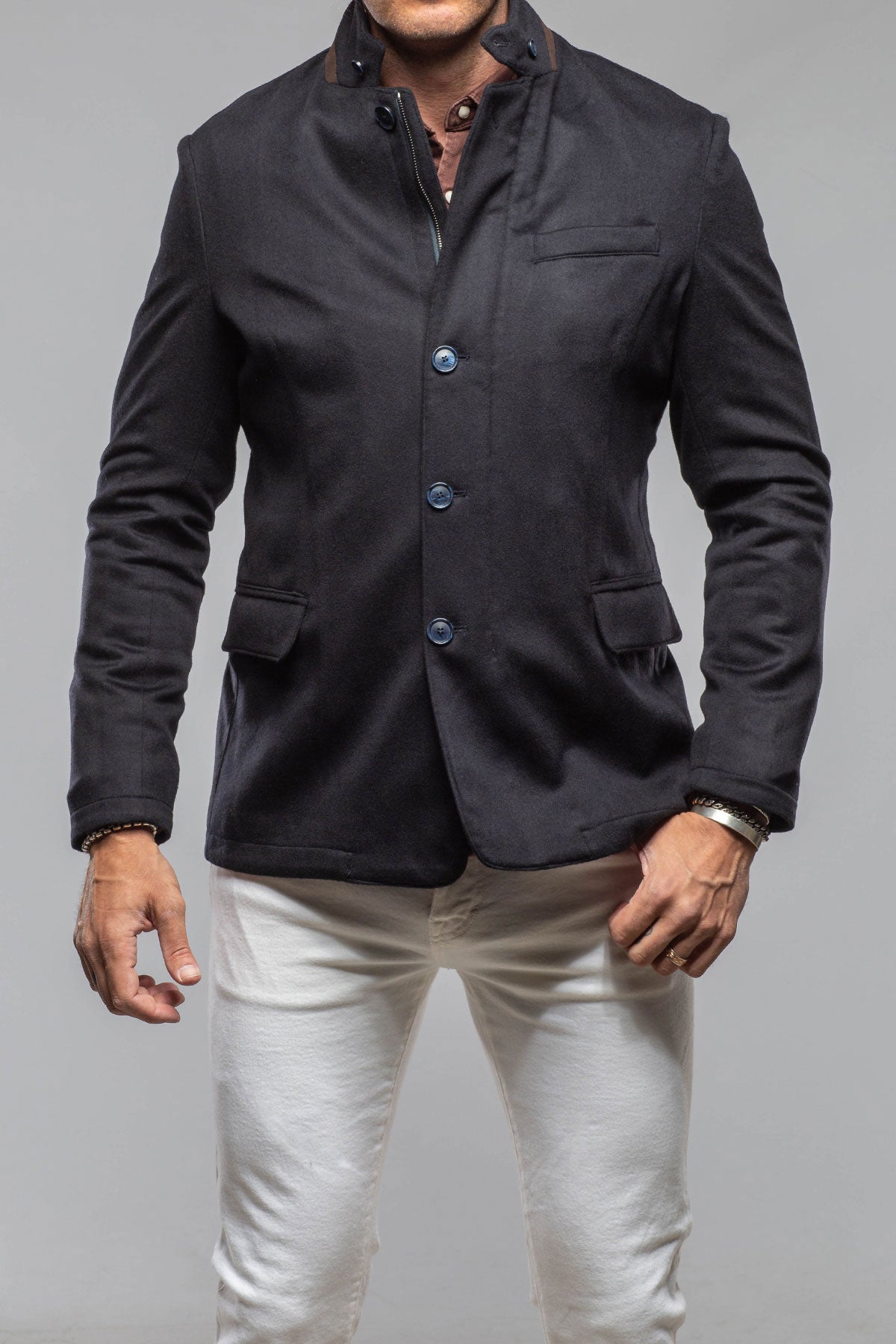 Axel's Florence Collection Bridgerton Cashmere Gentleman Jacket In Dark Navy Mens - Outerwear - Cloth