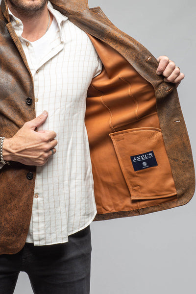 Butch Cassidy Blazer In Brown Elk | Mens - Outerwear - Leather | Axel's Florence Collection