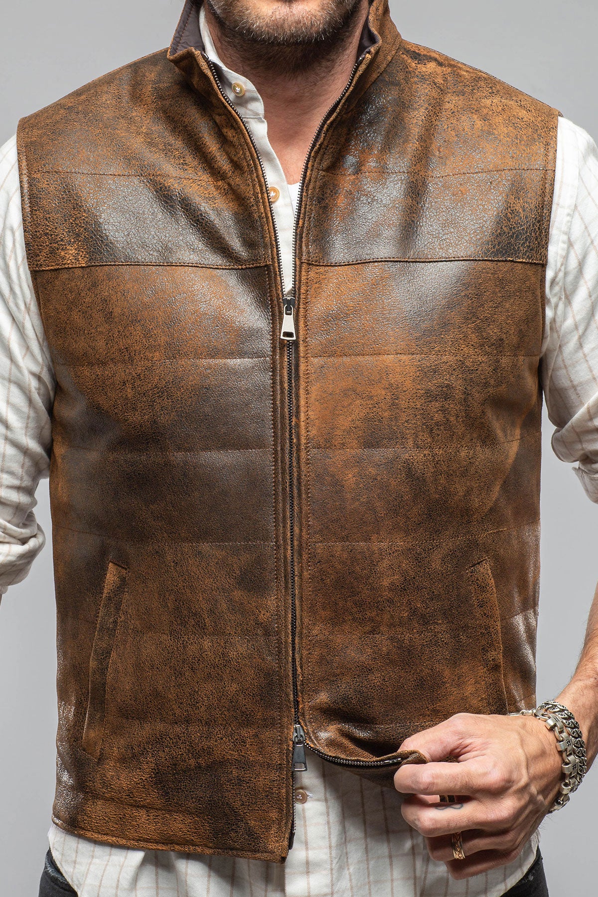 Axel's Florence Collection Butch Cassidy Vest In Brown Elk Mens - Outerwear - Leather