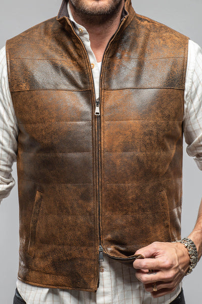 Axel's Florence Collection Butch Cassidy Vest In Brown Elk Mens - Outerwear - Leather