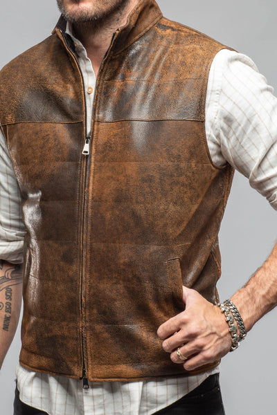 Axel's Florence Collection Butch Cassidy Vest In Brown Elk Mens - Outerwear - Leather