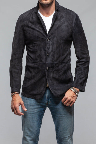 Axel's Florence Collection Cassidy Suede Blazer In Oltremare Mens - Outerwear - Leather