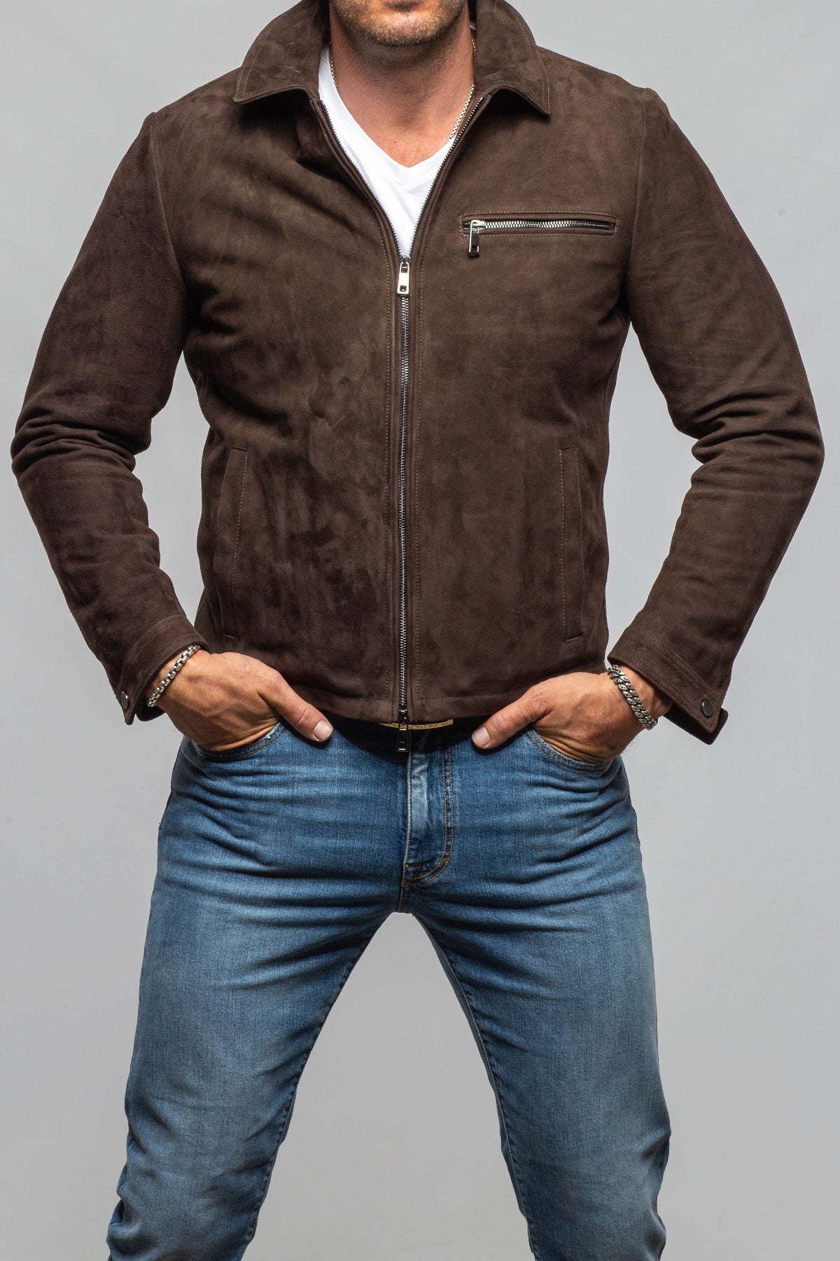 Axel's Florence Collection Chesnee Suede Jacket Samples - Mens - Outerwear - Leather