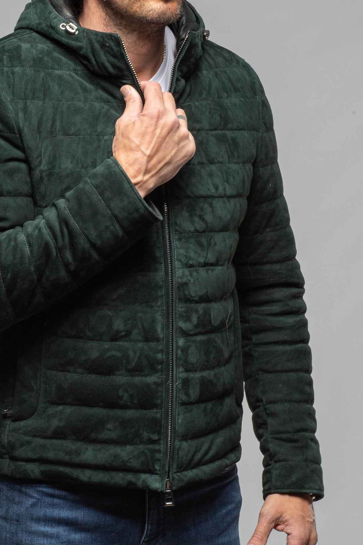 Axel's Florence Collection Cheyenne Suede Puffer Jacket Samples - Mens - Outerwear - Leather