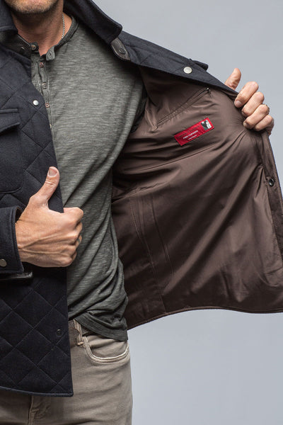 Axel's Florence Collection Cilindro Cashmere Quilted In Navy Mens - Outerwear - Cloth