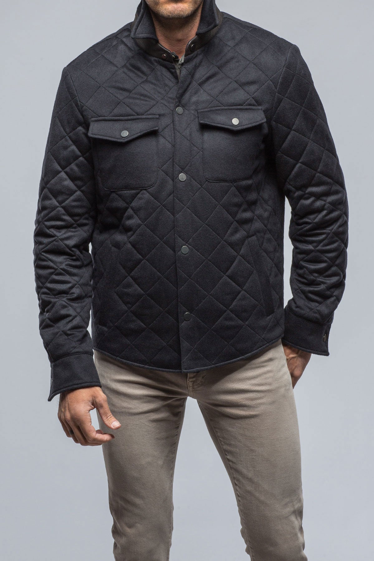 Axel's Florence Collection Cilindro Cashmere Quilted In Navy Mens - Outerwear - Cloth