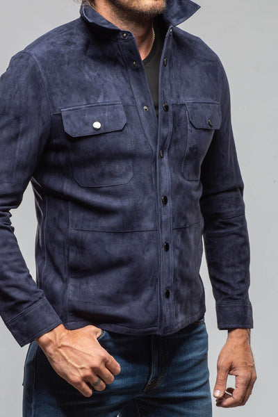 Axel's Florence Collection Cody Snap Suede Overshirt Samples - Mens - Outerwear - Cloth