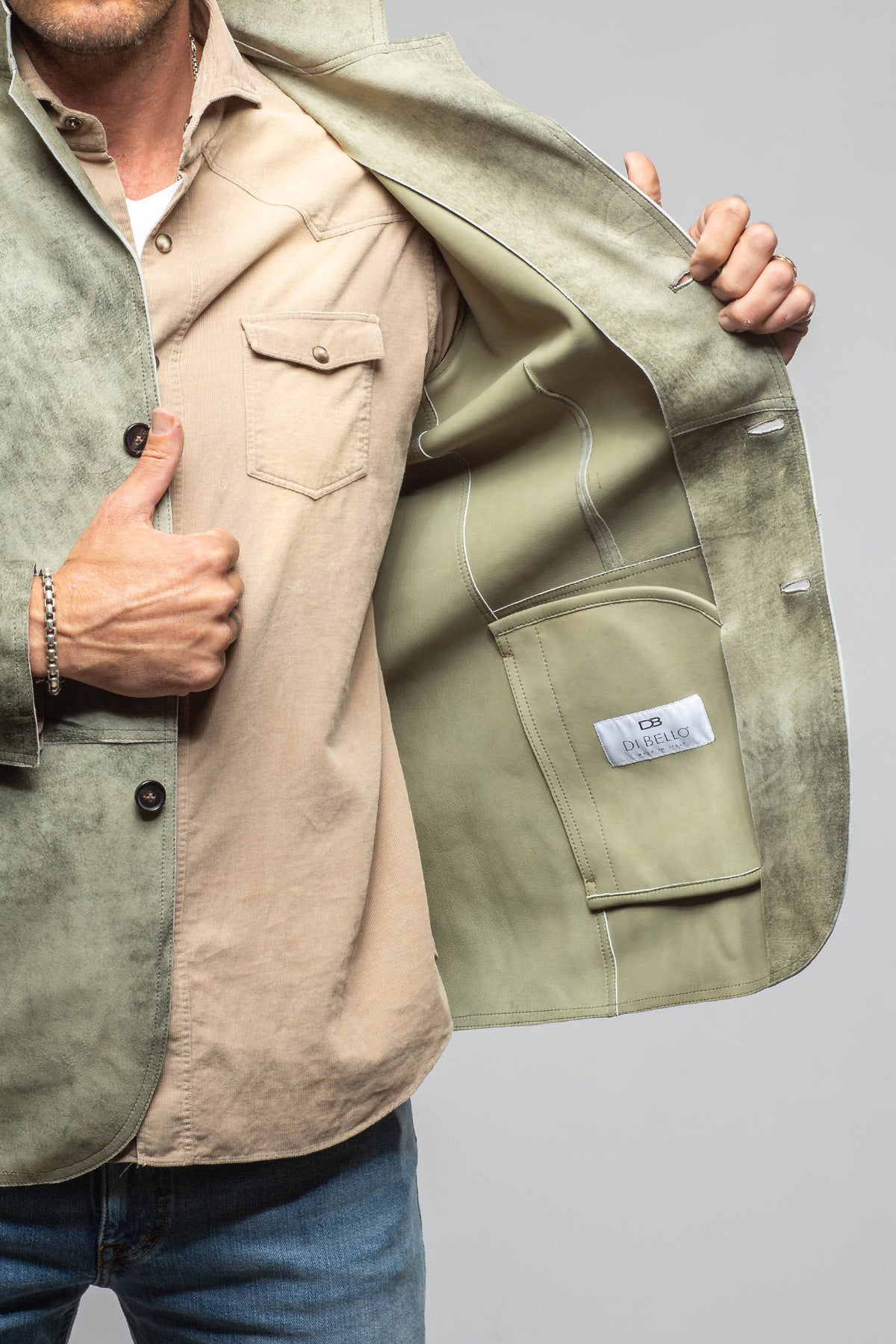 Axel's Florence Collection Denmark Cracked Nappa Jacket Samples - Mens - Outerwear - Leather