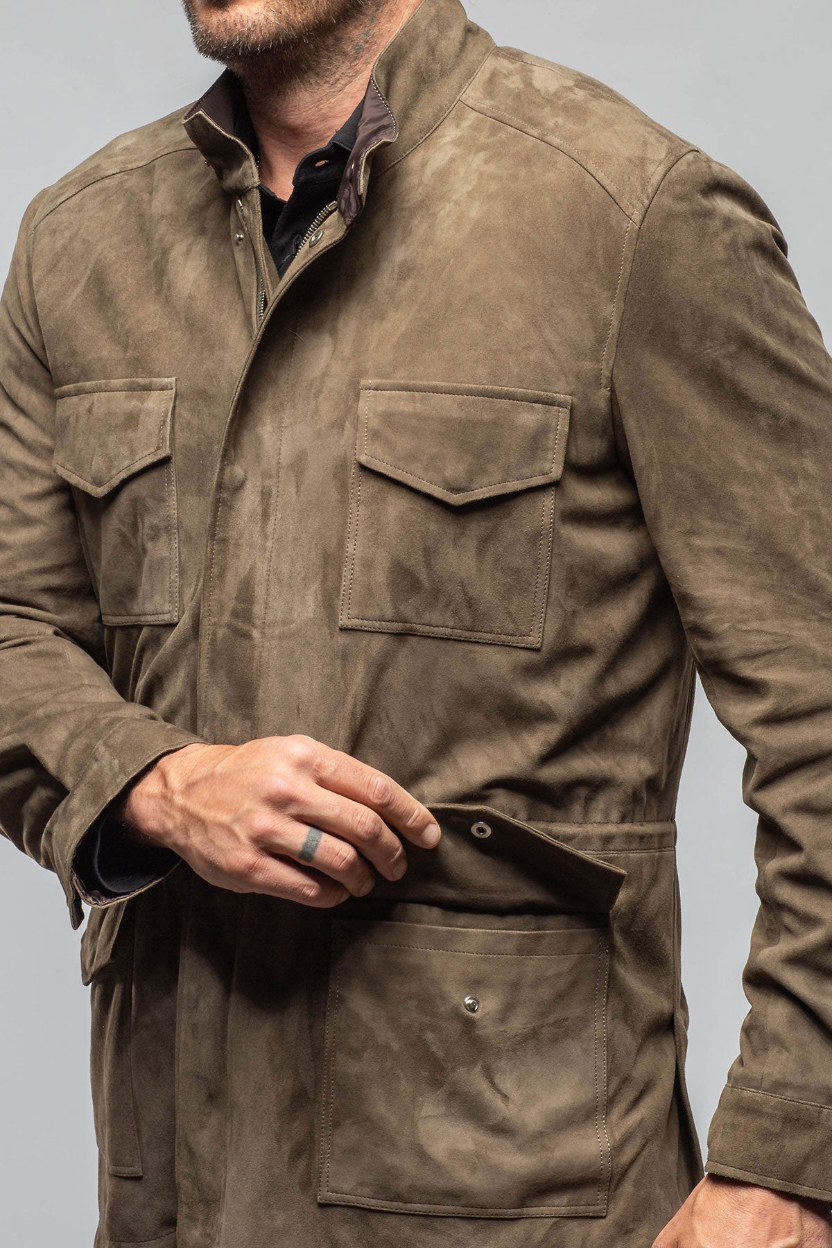 Drake Suede Safari Coat | Samples - Mens - Outerwear - Leather | Axel's Florence Collection