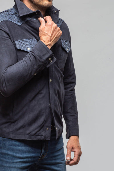 Duke Cashmere/Python Snap Shirt | Samples - Mens - Outerwear - Cloth | Axel's Florence Collection