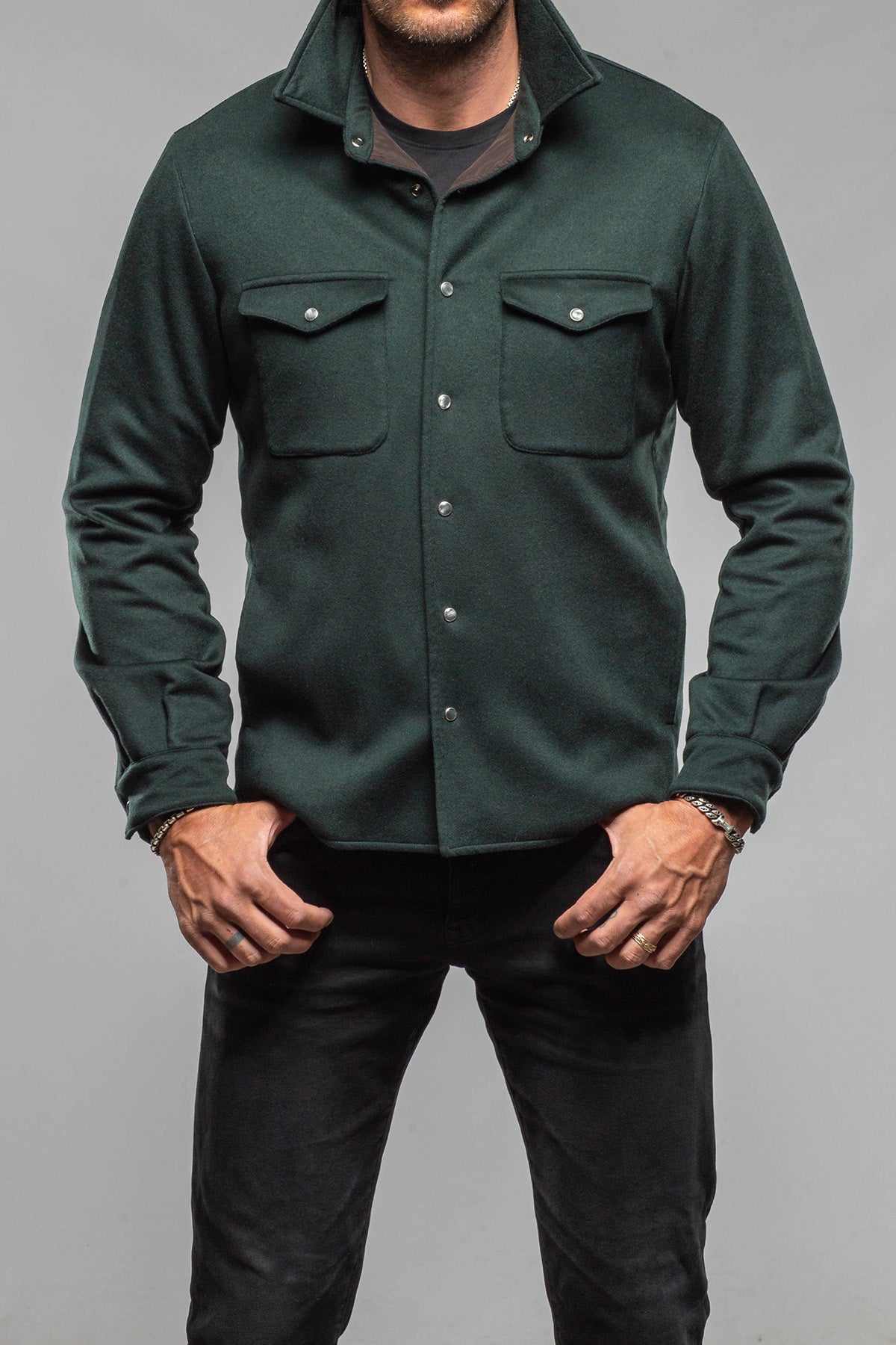 Axel's Florence Collection Ellers Cashmere Snap Shirt Samples - Mens - Outerwear - Cloth